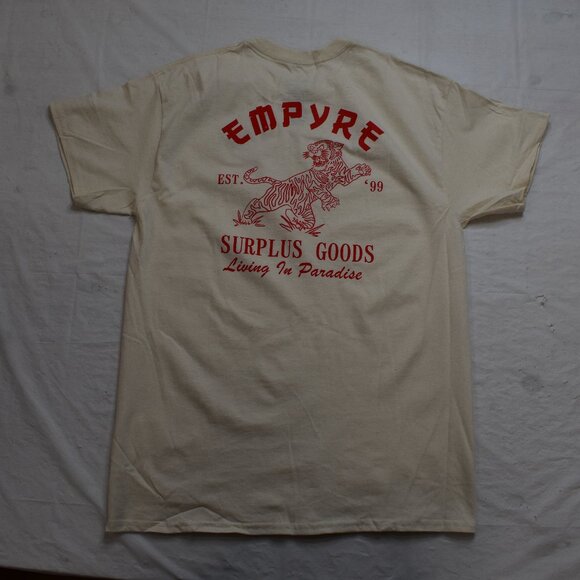 Empyre Mens Living In Paradise Tiger Cream Shirt New - Picture 1 of 5